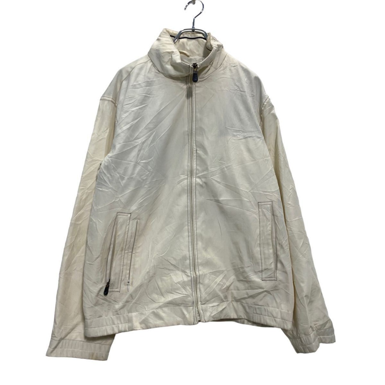 DOCKERS ジップアップ ナイロン ジャケット M ホワイト ブラック 裏地 