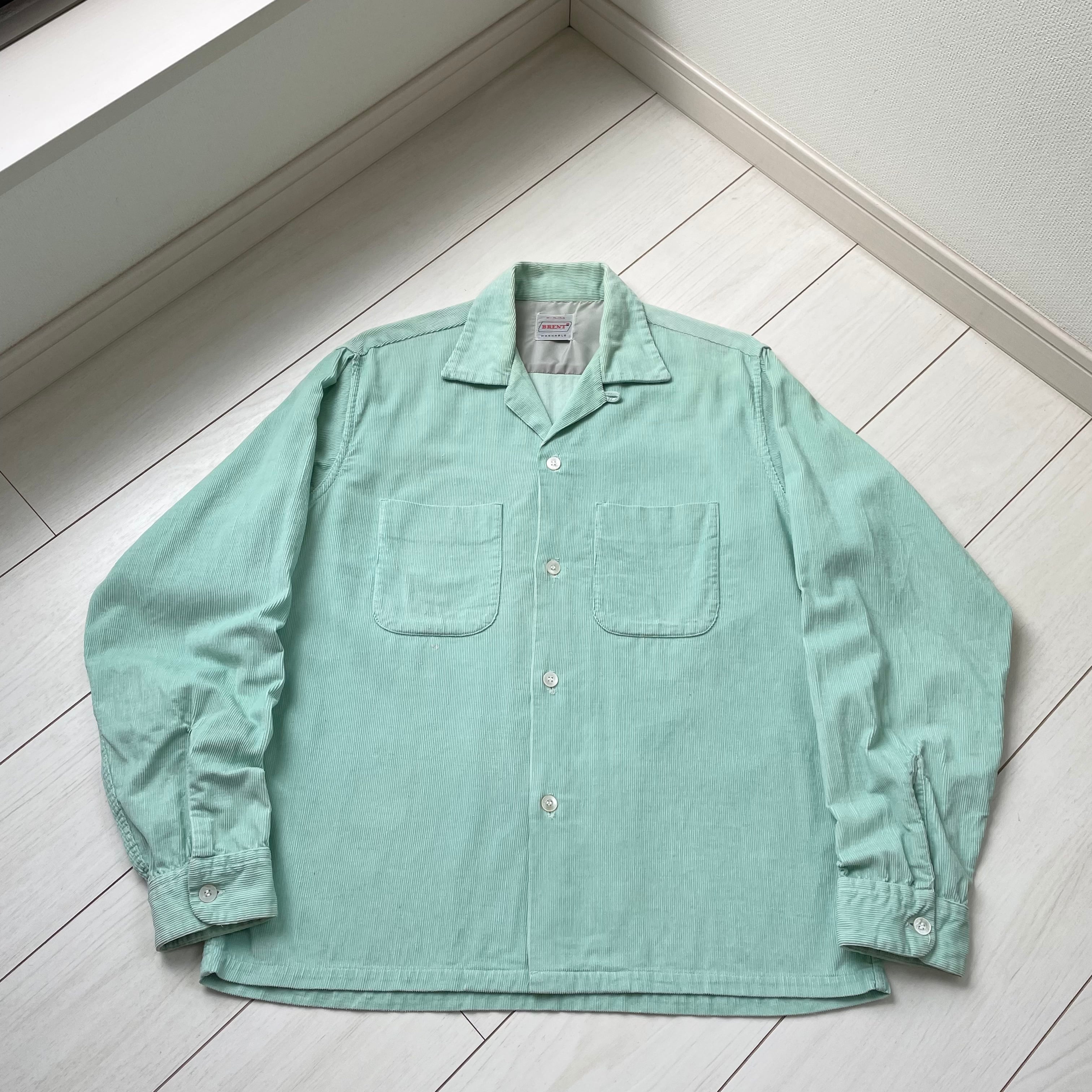 sizeM 50s ペパーミント BRENT ビンテージ オープンカラーシャツ 開襟 