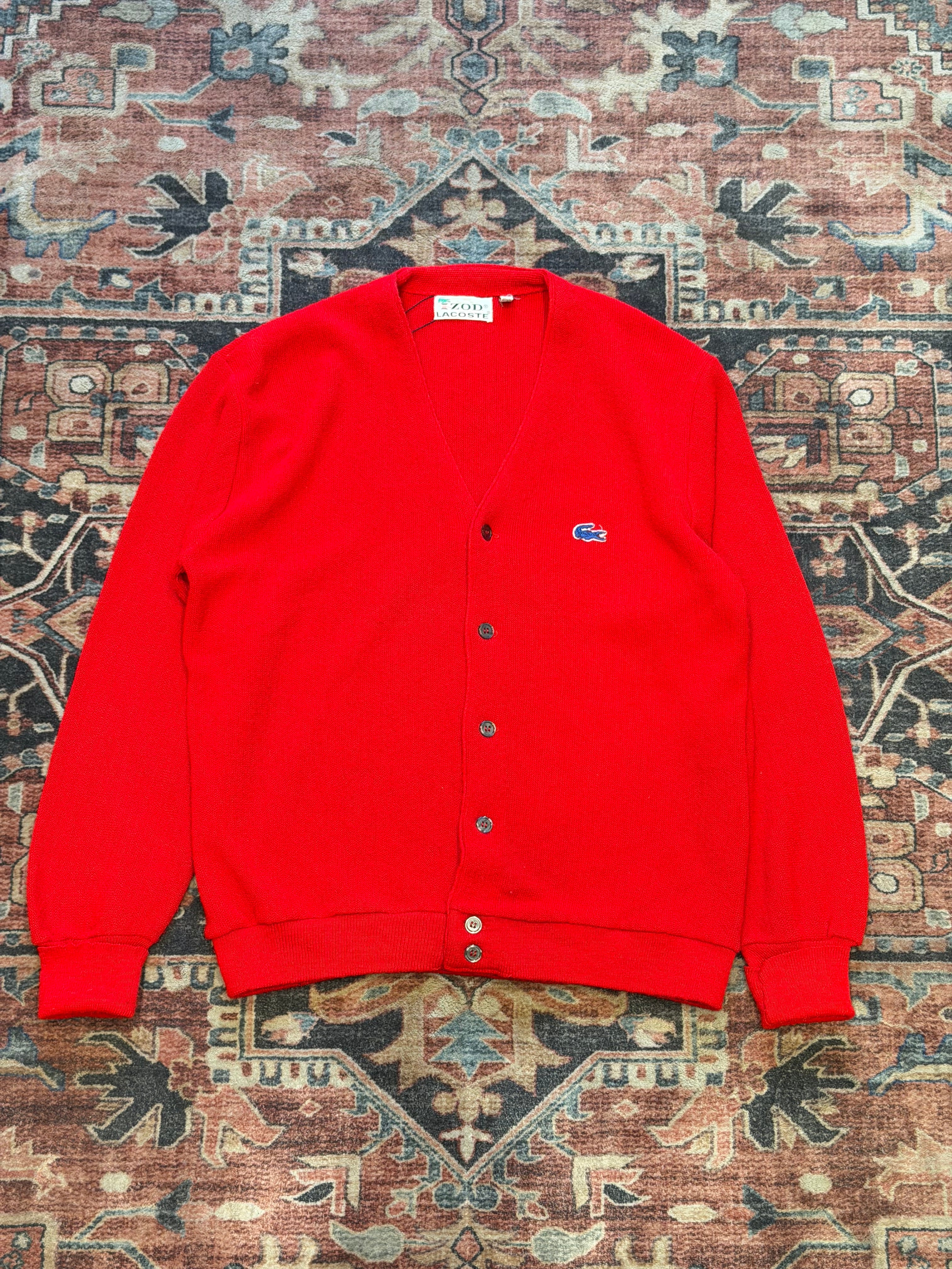 入手困難 80s ラコステ IZOD カーディガン XLサイズ あいみょん 赤
