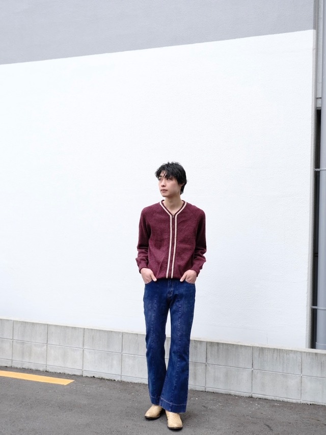 Used 70's handmade zip knit jacket