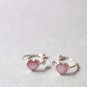 ミニハートイヤーカフ　ピンク