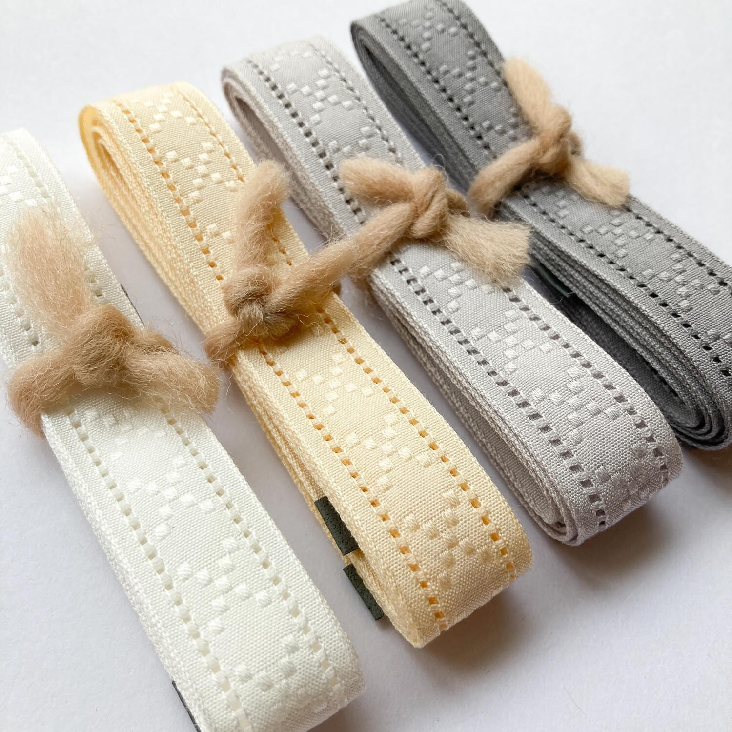 リボン ① 再入荷〉SHINDO X柄ナチュラルレーシィリボン（15mm/1m〜） | Dua