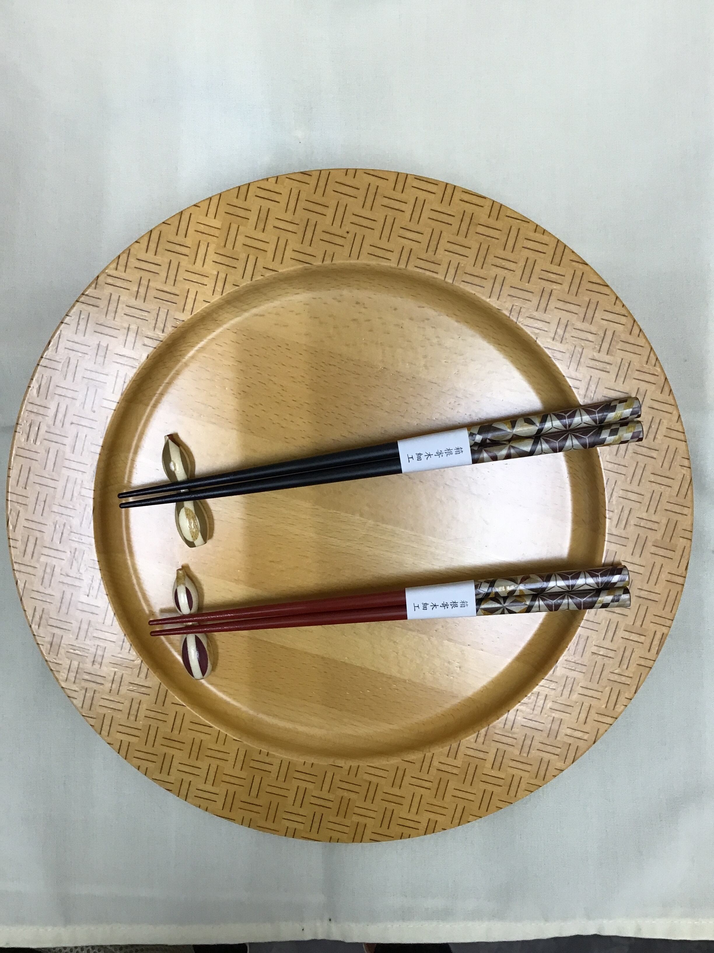 箱根寄木細工 夫婦箸 黒 赤 | kiroshop