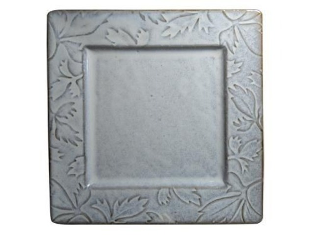 リーブル角皿(小)(黒土粉引)