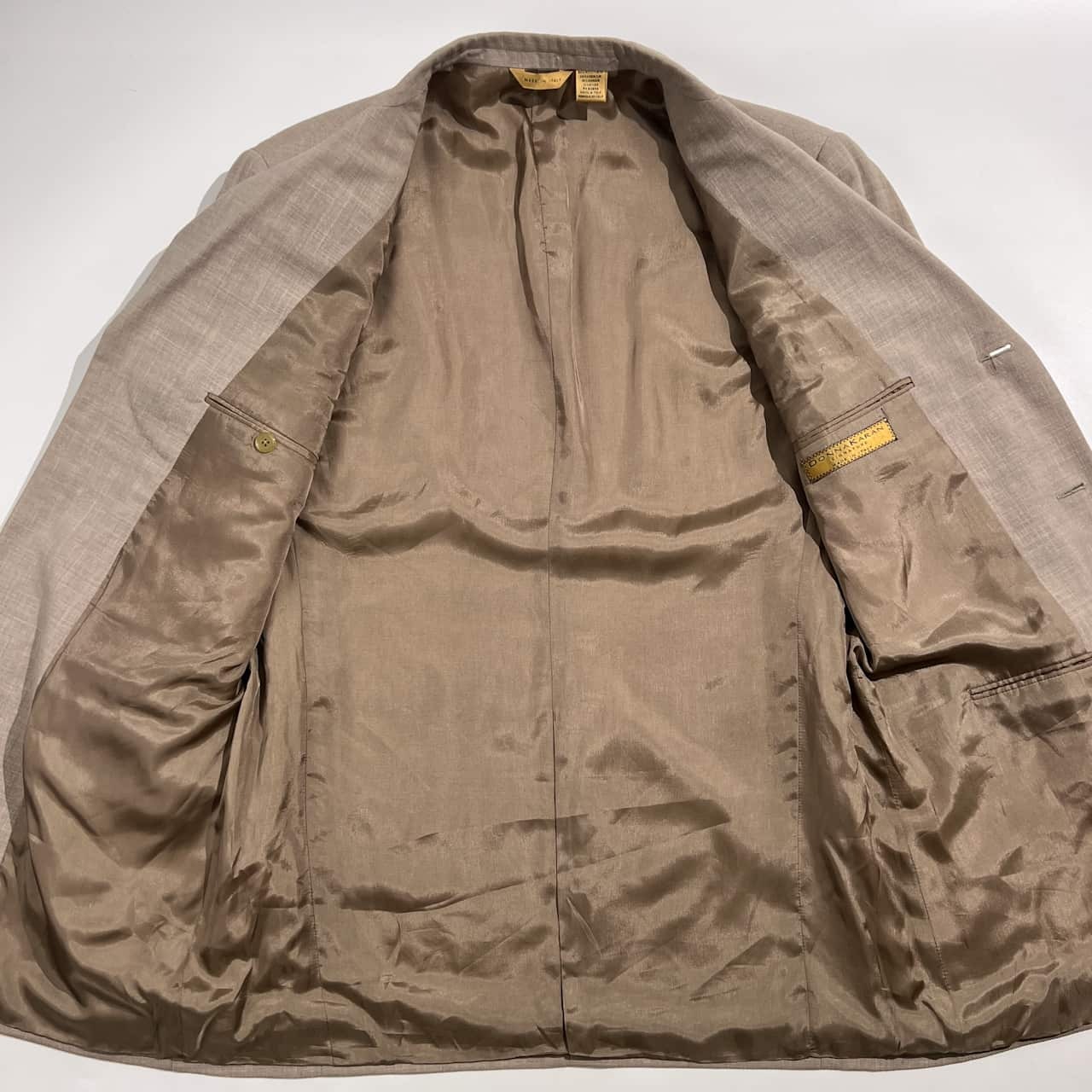 リネン混 イタリア製 DONNA KARAN ダナキャラン 3B テーラードジャケット サイズ 40 /ベージュ系 メンズ