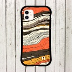 受注生産 iPhoneケース 赤黒レイヤーマーブル｜紙マーブリング MARB011A