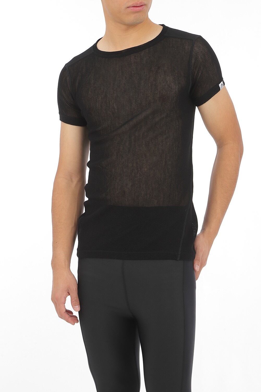 ウールネットTシャツ ブラック （ユニセックス) WOOLNET T-SHIRT