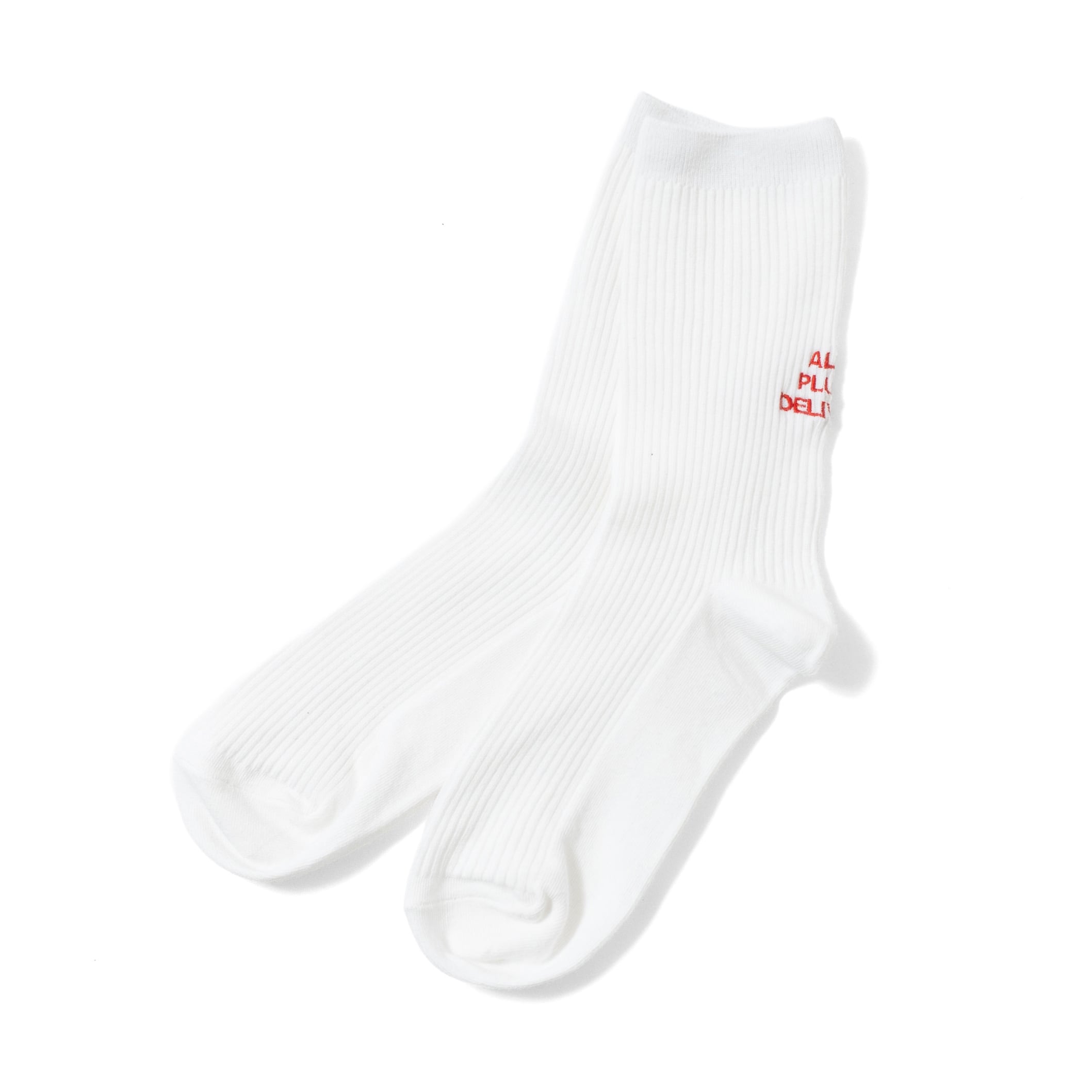 APD BACK LOGO SOCKS / WHITE × RED