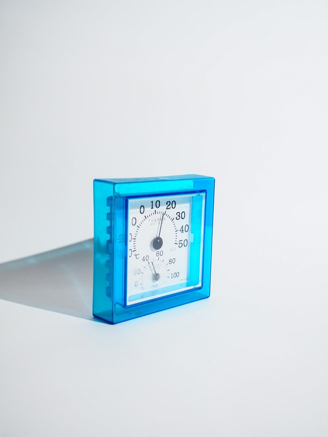 Blue clear wall thermometer