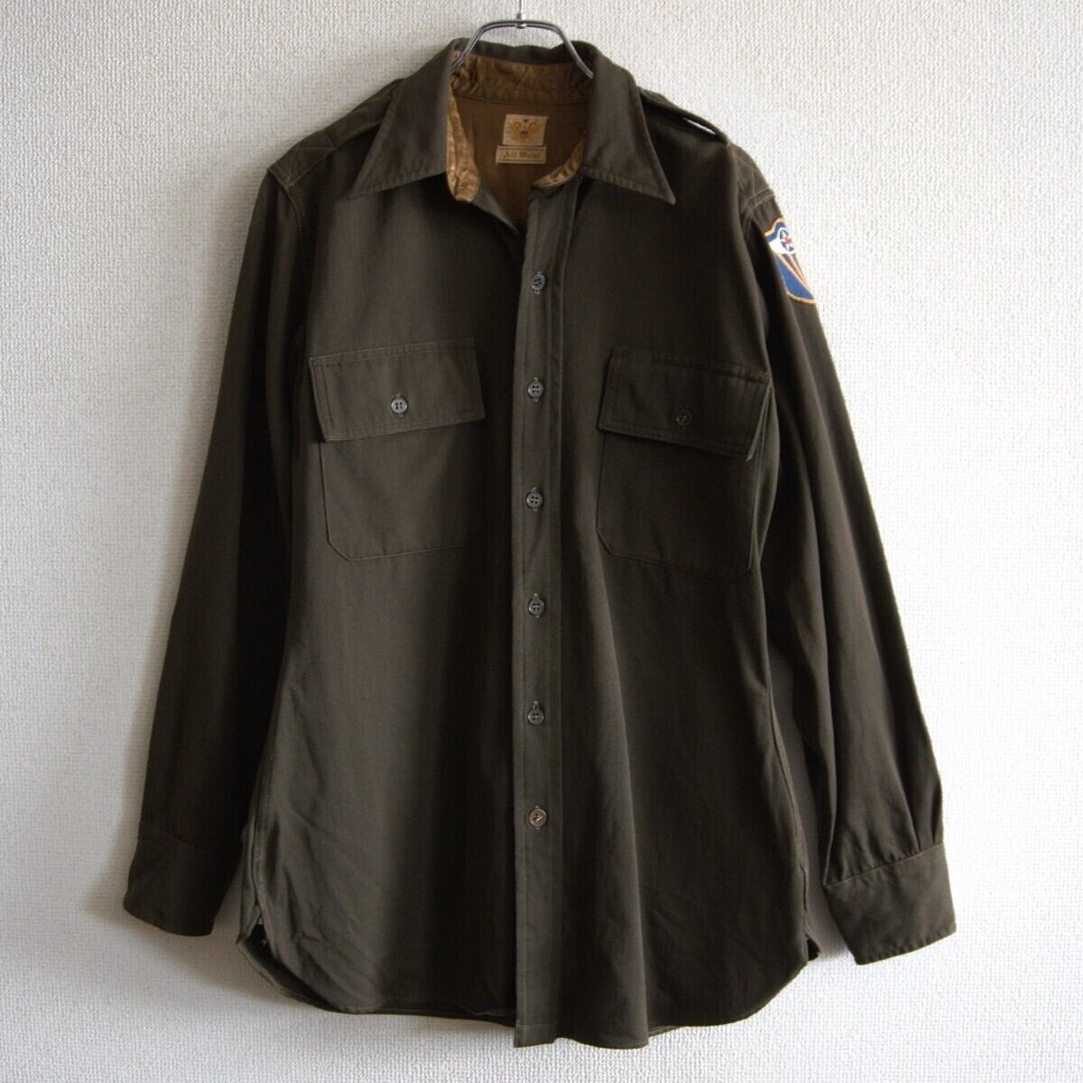 【40S～】【USMC ウールギャバジンシャツ】 40年代 ヴィンテージ マチ付き 26040584 40S～】【USMC ウールギャバジンシャツ】 40年代 ヴィンテージ マチ