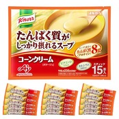 Ajinomoto 味の素 クノール たんぱく質がしっかり摂れるスープ コーンクリーム スティック 15本入(プロテイン スープ protein 高たんぱく質 タンパク質 ビタミン D カルシウム)
