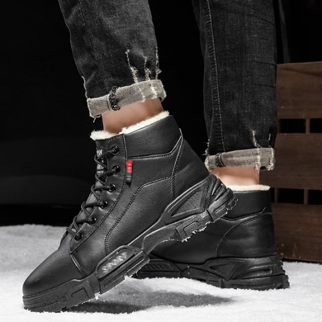 【予約販売】 スニーカー ブーツ ハイカット シューズ メンズ レザー 厚底 編み上げ ブラホワイト レースアップ シューズ 靴 厚底 お洒落 カジュアル シック 24.5cm/25cm/25.5cm/26cm/26.5cm/27cm