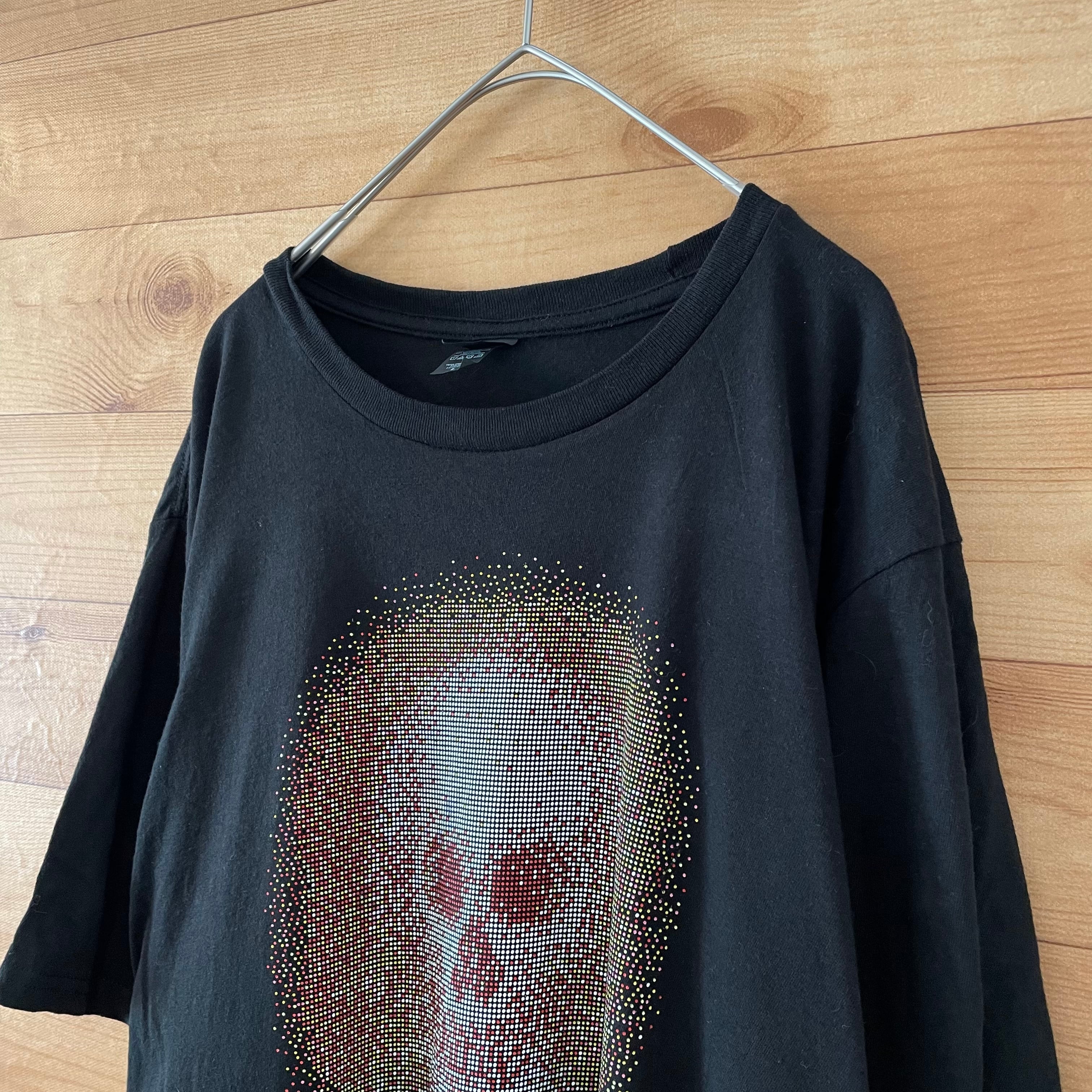 District】スカル ドッド画 プリント Tシャツ ディストリクト ロゴ L