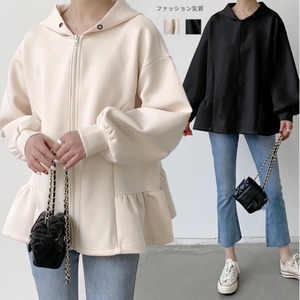 アウター レディース 秋冬 トップス 長袖アウター 帽子付き ランタンスリープ フレア 気質 オシャレ