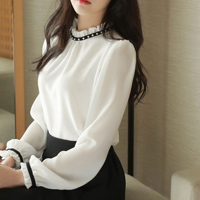 フリルスタンドカラーブラウス Me1491