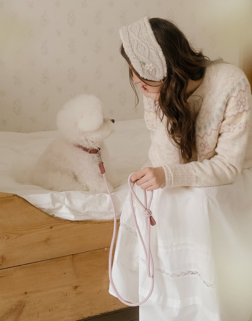 即納【stroll】Rope Leash Slim (Vintage Rose)