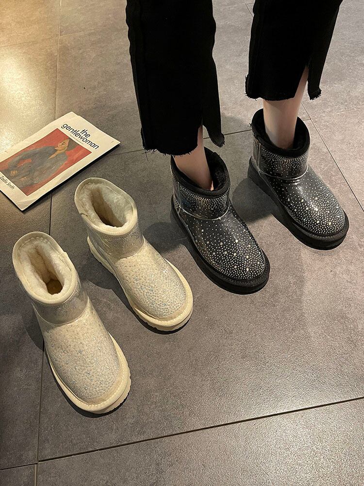 ラインストーンブーツウィンターベルベット 靴 シューズ コットン 冬物 防水 部族の婦人靴46107933892