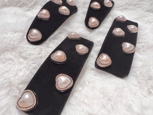 ベロアハートヘアクリップ