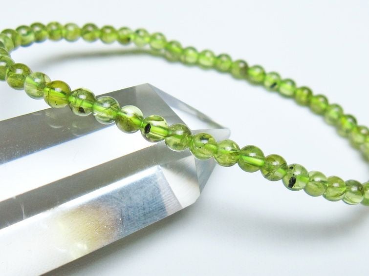 ペリドット ブレスレット 4mm メール便可 一点物 111-50608 | 天然石
