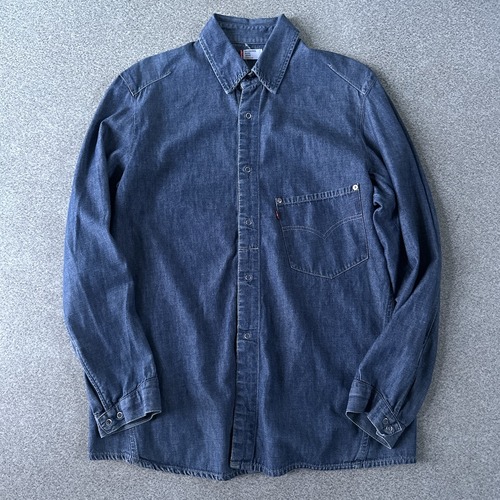 Levi's　リーバイス　engineeredjeans　エンジニアード　立体裁断　デニムシャツ　良色　Lサイズ　青  古着