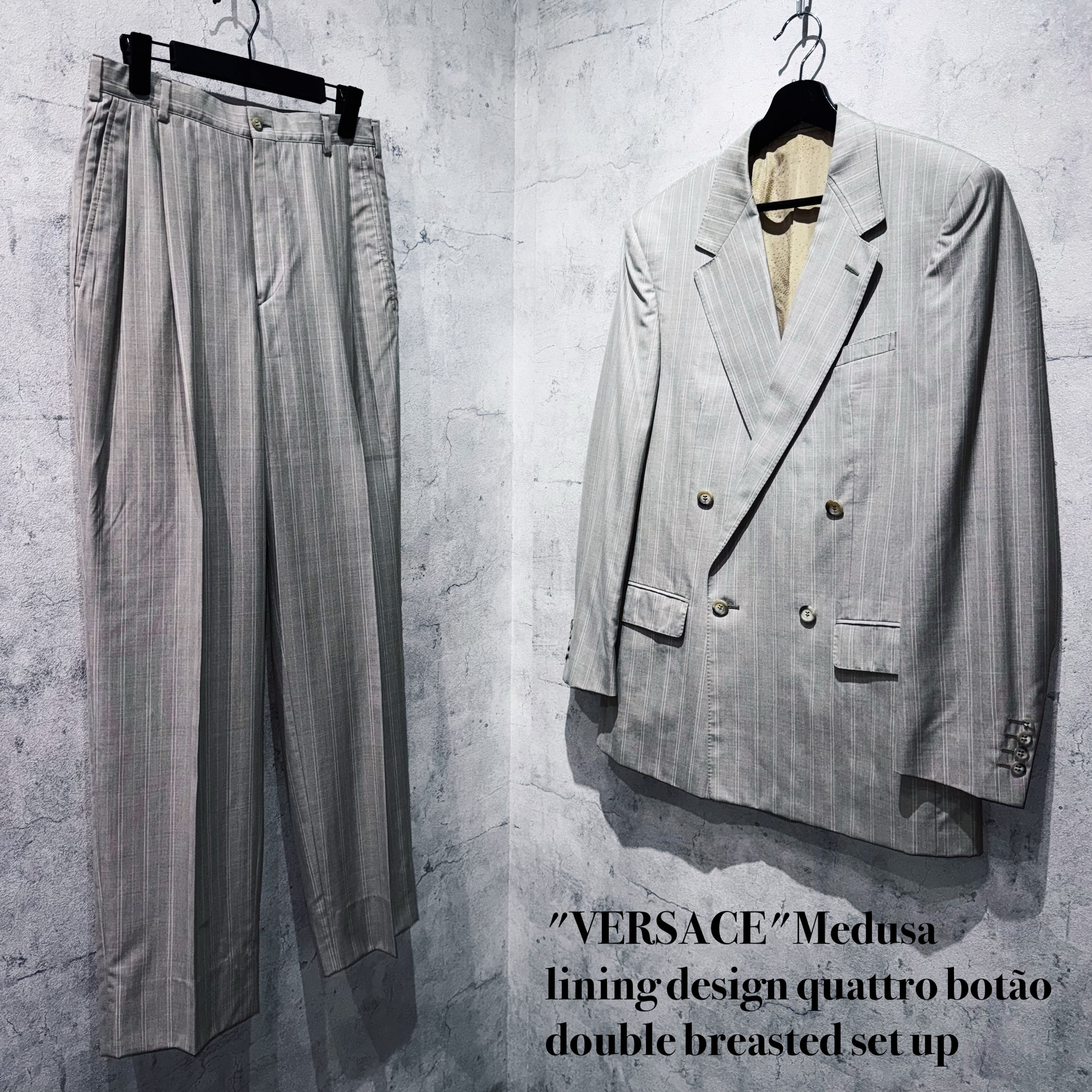 "VERSACE"Medusa lining design quattro botão double breasted set up