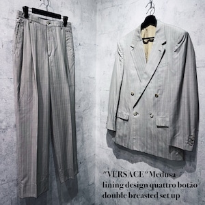 "VERSACE"Medusa lining design quattro botão double breasted set up