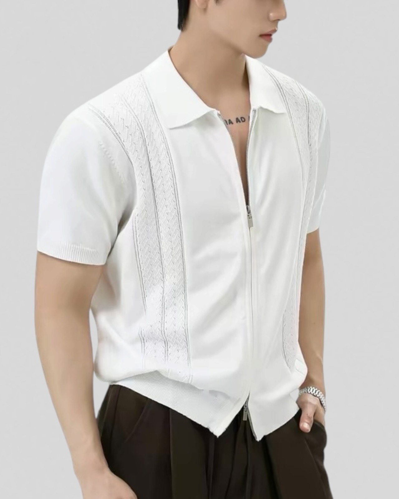Sculpt Fit Zip Knit Polo（100％/40％/0％）