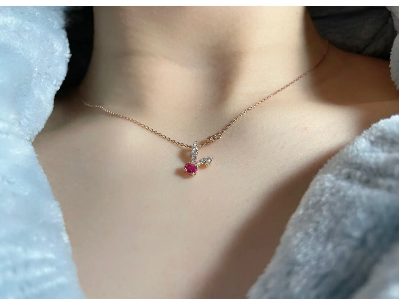 K18 ルビーダイヤネックレス