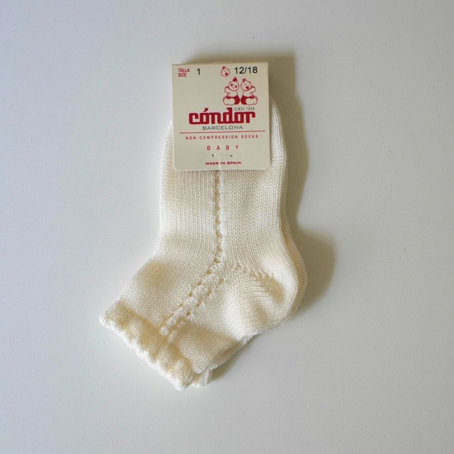 Condor / Perle cotton socks with side openwork  / 303 / size1-2