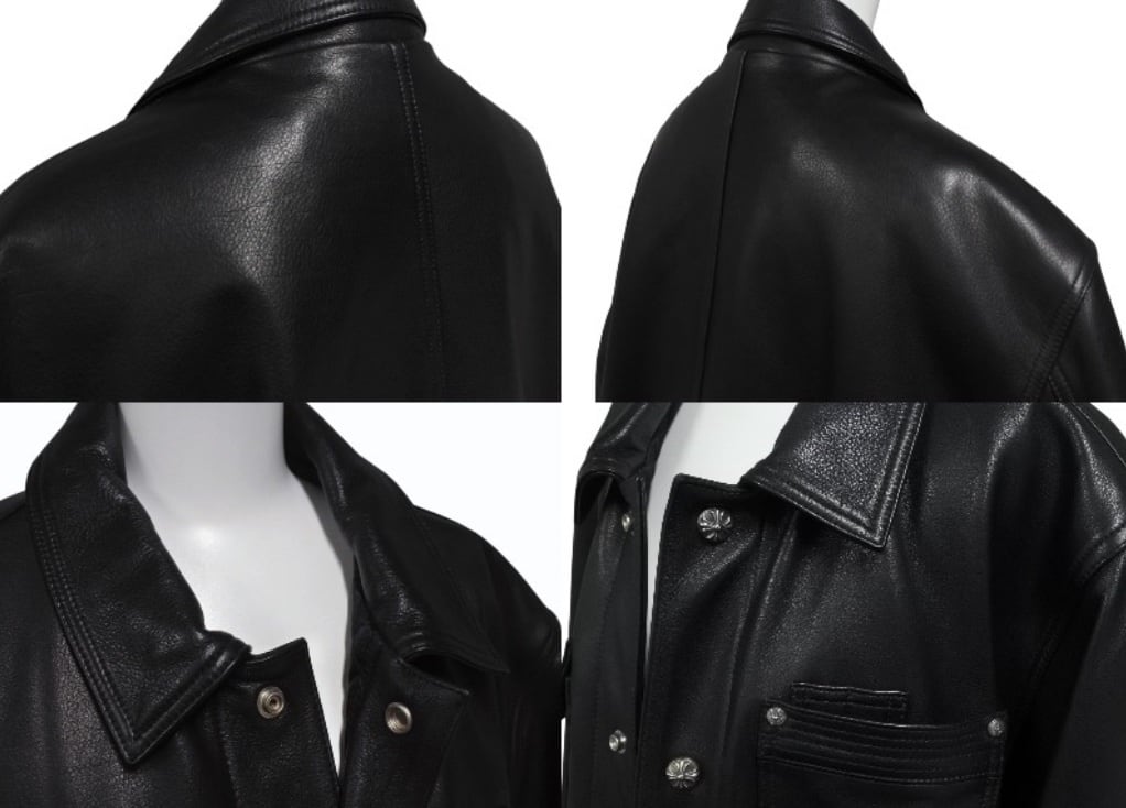 CHROME HEARTS クロムハーツ カバーオール レザージャケット クロス