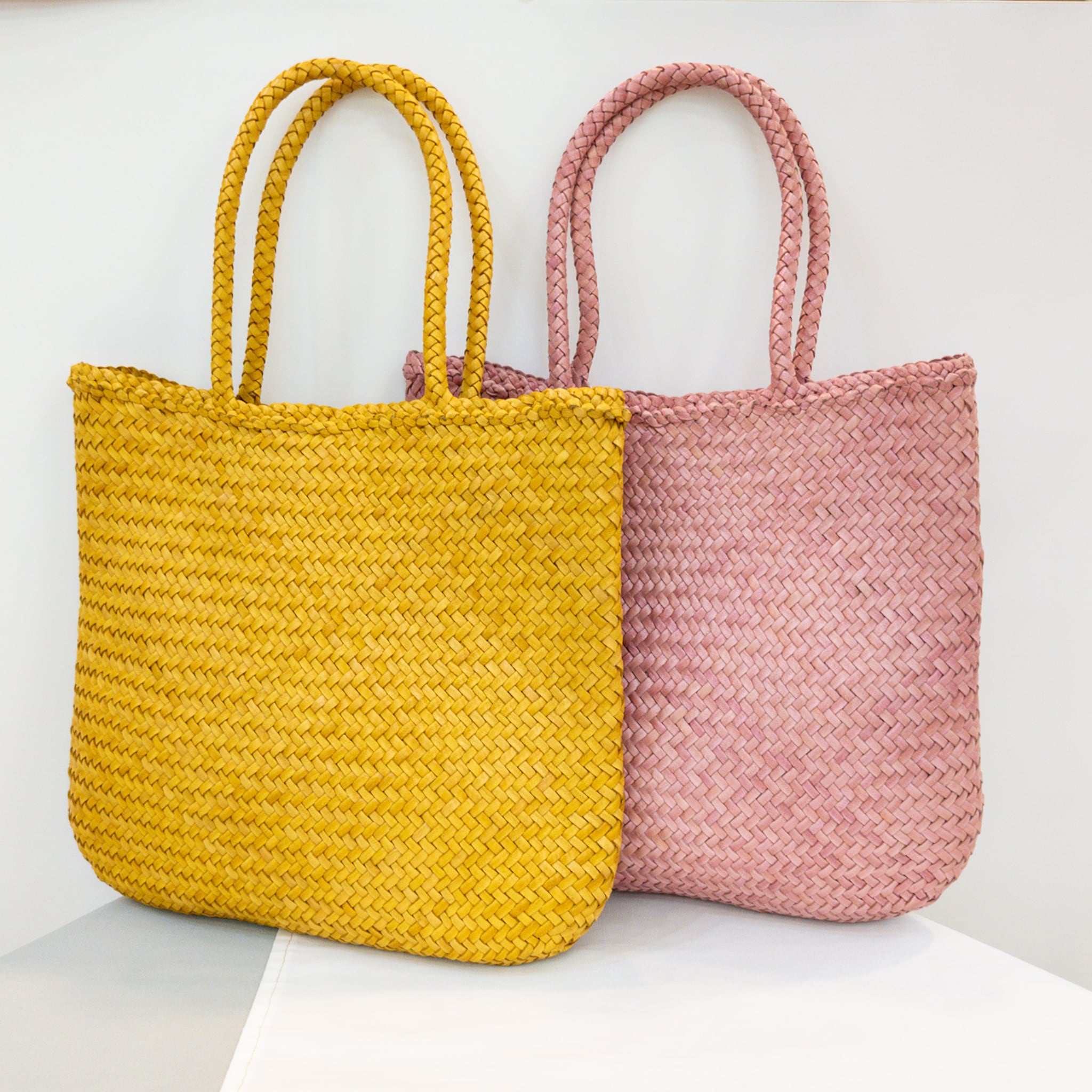 ☆新色入荷☆【ヤギ革】丸編みメッシュトートバッグ ラウンドタイプ<7