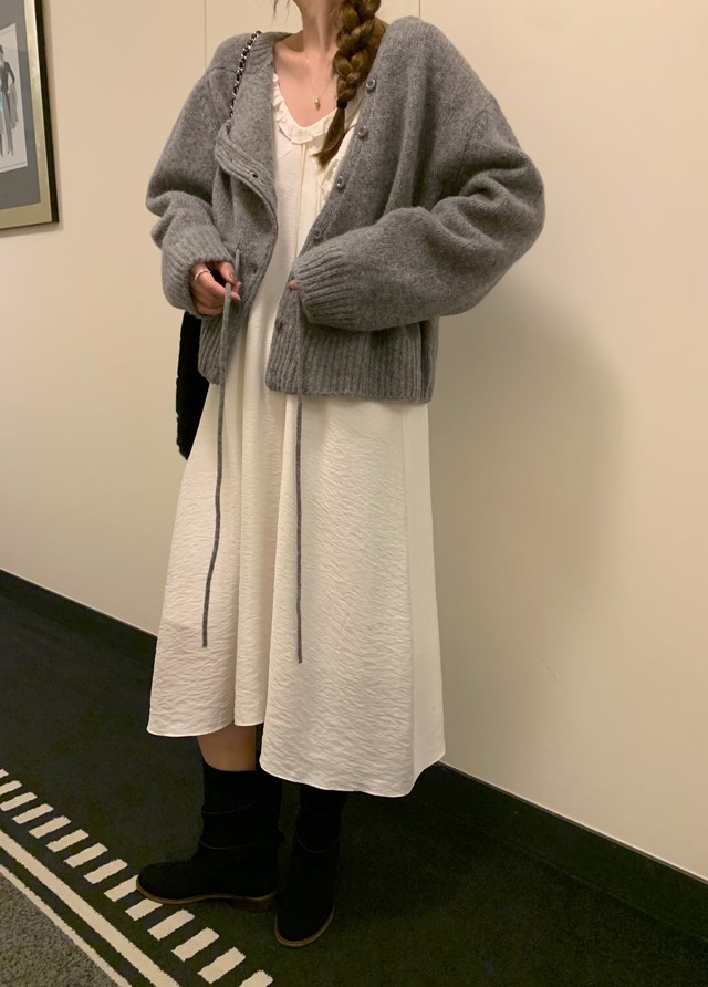 (予約) mellounge / Now string cardigan 3color