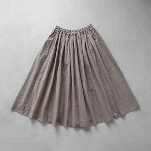 HUIS / 綿麻バフクロスロングスカート - ライトブラウン