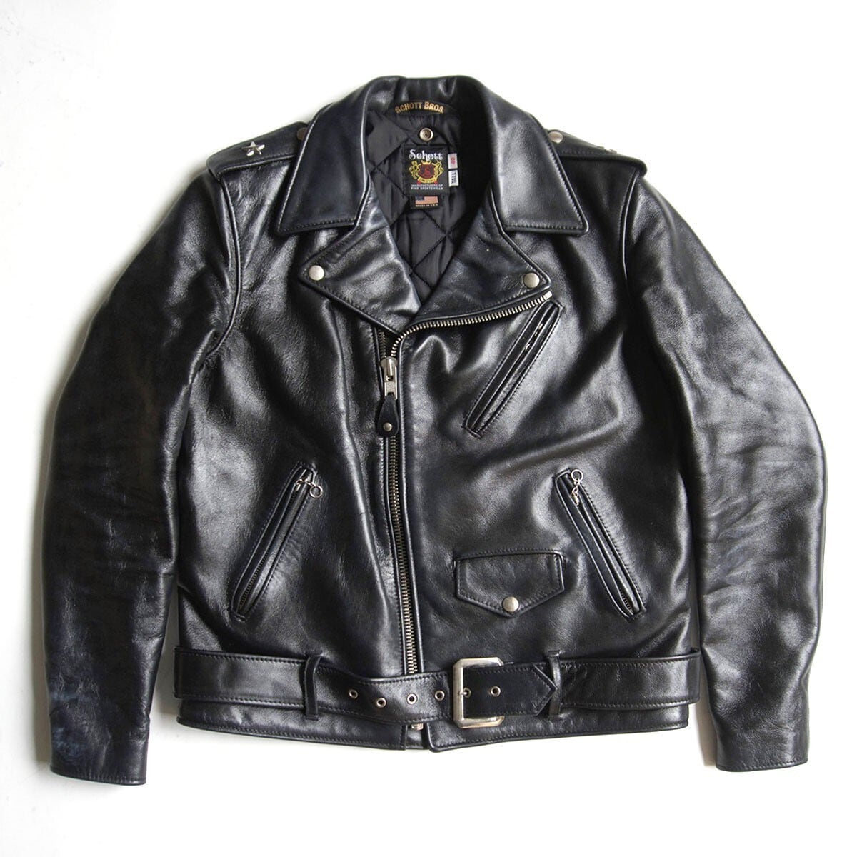 美品】KUSHITANI【レザー シングルライダースジャケット】L ブラック