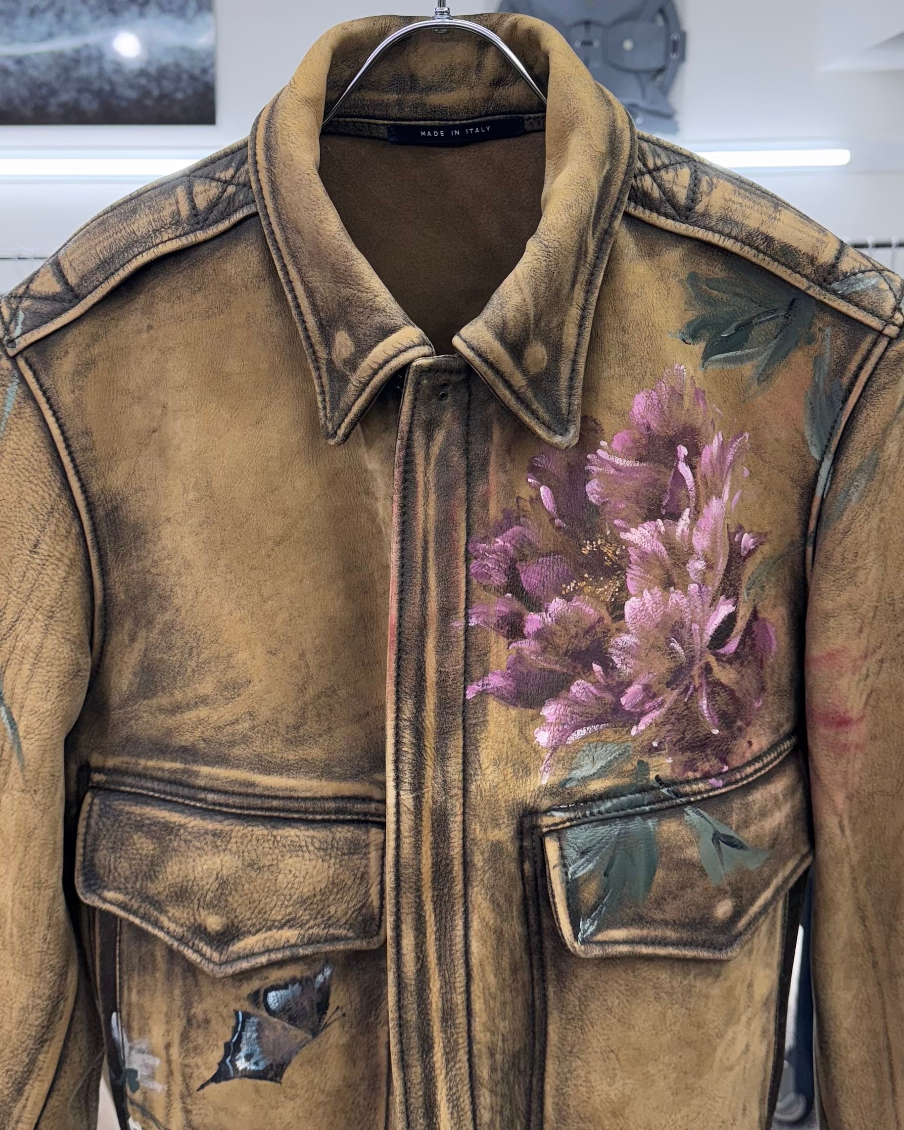 ジャケット・アウター SS2003 GUCCI by Tom Ford LEATHER JACKET SS2003 GUCCI BY TOM FORD PAINTED LEATHER JACKET | ZSC
