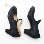 フラメンコ 衣装 シューズ H5サイズ ブラック系 SUELA DE CUERO 靴 くつ ヒール レディース 釘 くぎ 黒 無地 シンプル 練習 レッスン スエード スウェード ストラップ ダンス衣装 イベント ステージ おしゃれ