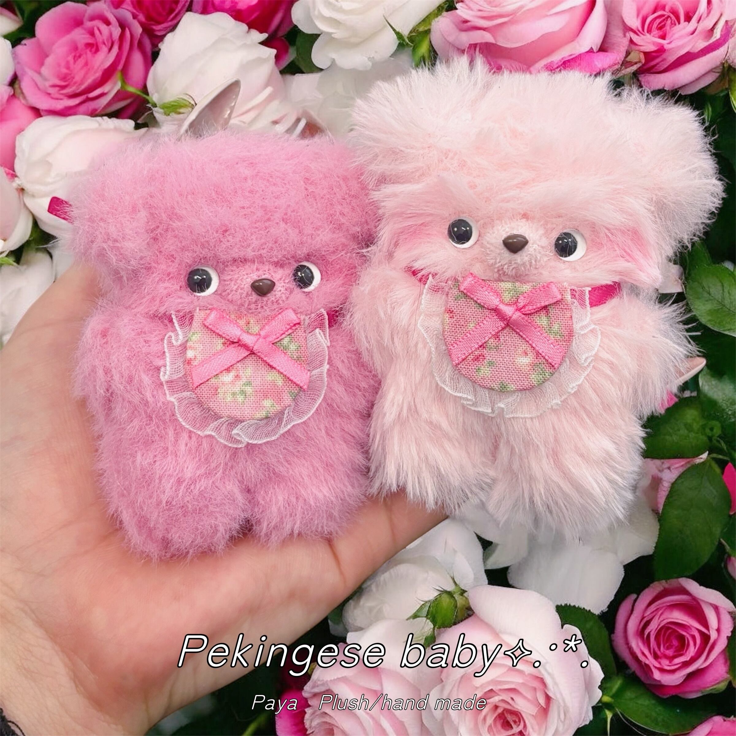 Mサイズぱや(´・(ｴ)・｀)真っ白ペキニーズぬいぐるみ | Paya Plush