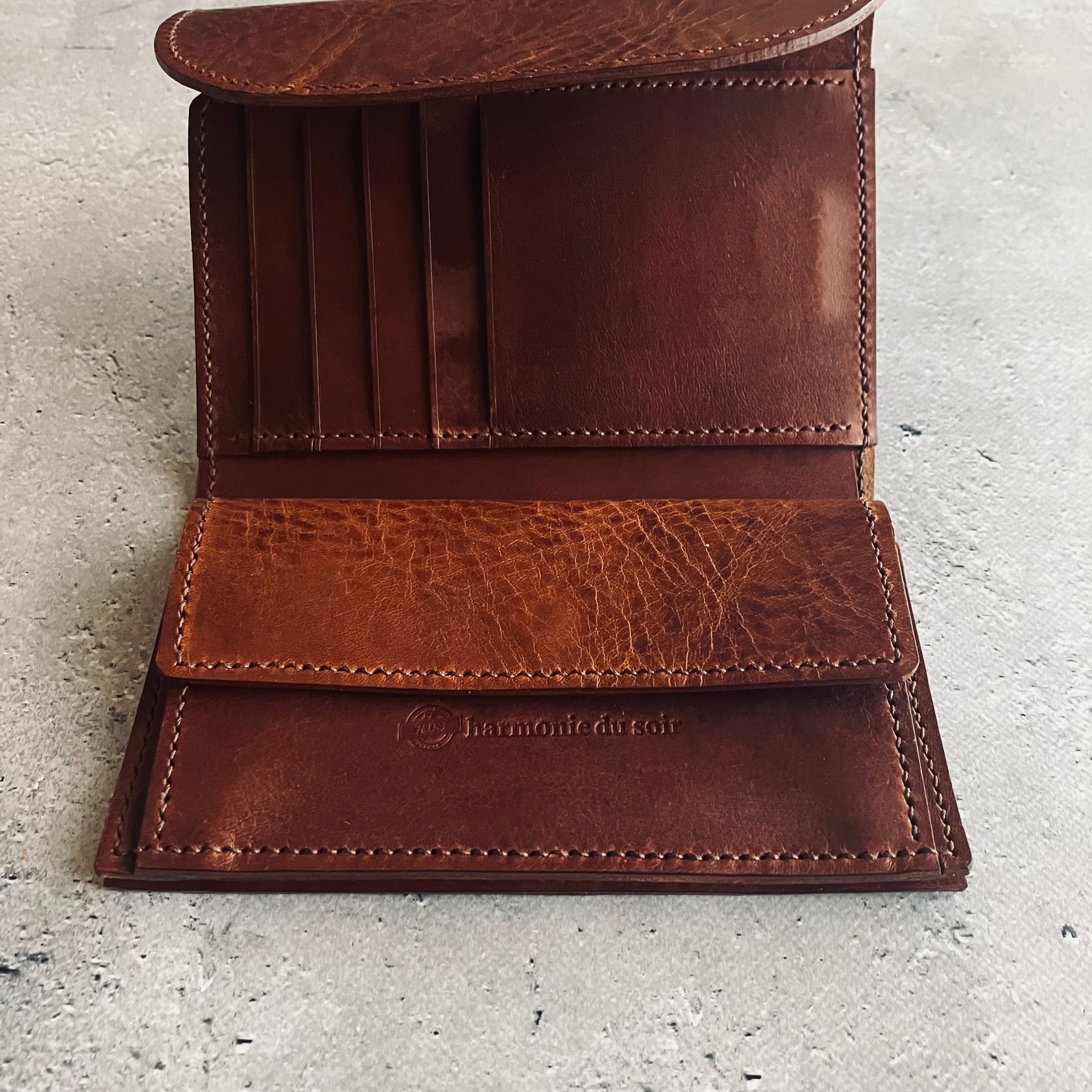 MIDDLE WALLET】三つ折り財布 ダークブラウン | 革財布・革小物の