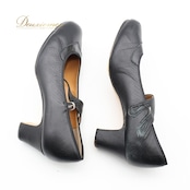 フラメンコ 衣装 シューズ 23cm ブラック系 靴 くつ ヒール 黒 釘 釘有り 日本製 ストラップ ダンス衣装 シンプル 無地 光沢 レディース 練習 レッスン オールブラック イベント ステージ 舞台