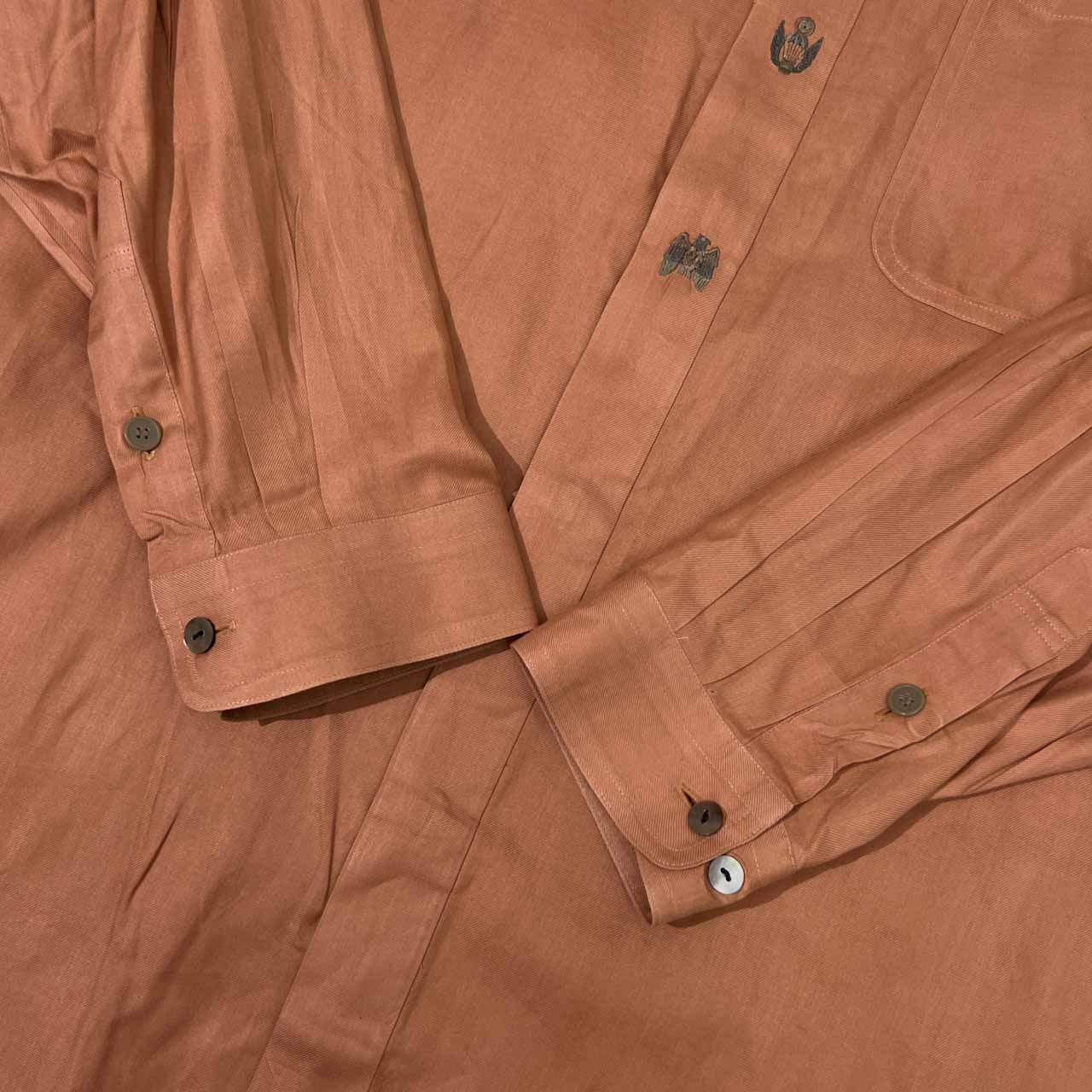 DOLCE ELEGANTEドルチェ ハーフボタン風 長袖シャツ /くすみピンク メンズ ビンテージ