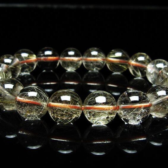 ルチルクォーツ ブレスレット 12mm タイチンルチルクォーツ タイチンルチル 一点物 メール便可 [M便 1/10] 111-48985