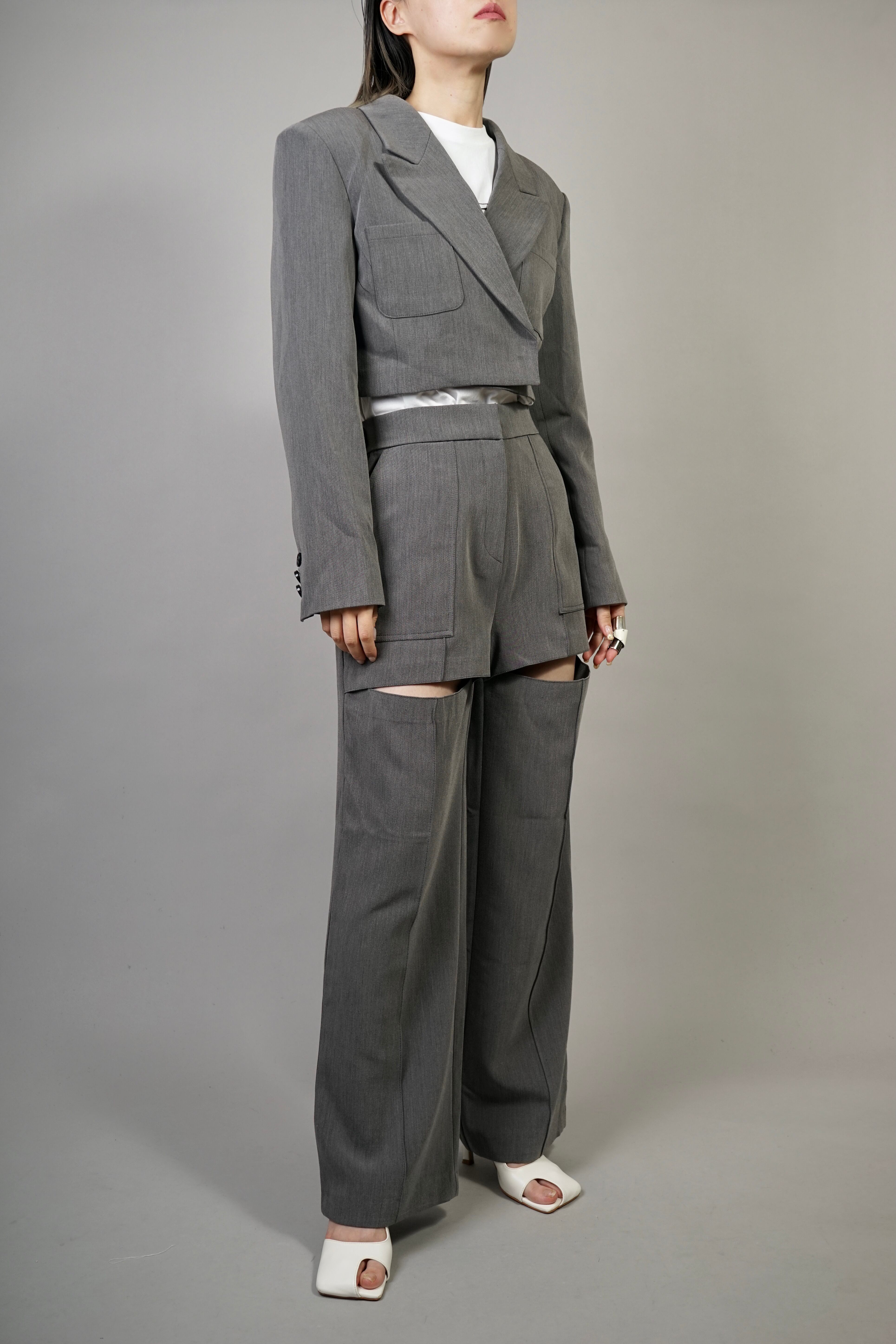 SLIT PANTS (GRAY) 2203-93-55 | HELK