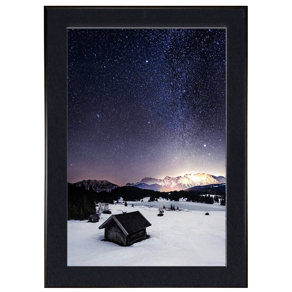 星空写真 ドイツ バイエンルン州ゲロルト湖の雪原と星 インテリアアートポスター額装 AS3337