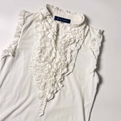 M'S GRACY エムズグレイシー フリル ノースリーブ シャツ カットソー 40/ホワイト レディース