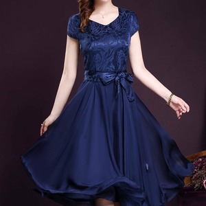 送料無料 未使用 発表会 舞台衣装 パーティ 光沢 フォ－マル ワンピ－ス L 11号 [OPN3090]