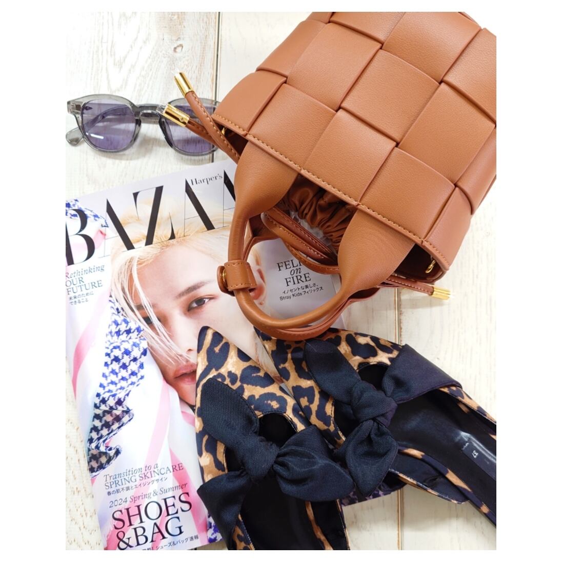 motte レザーブレードミニバッグ/ ブラウン