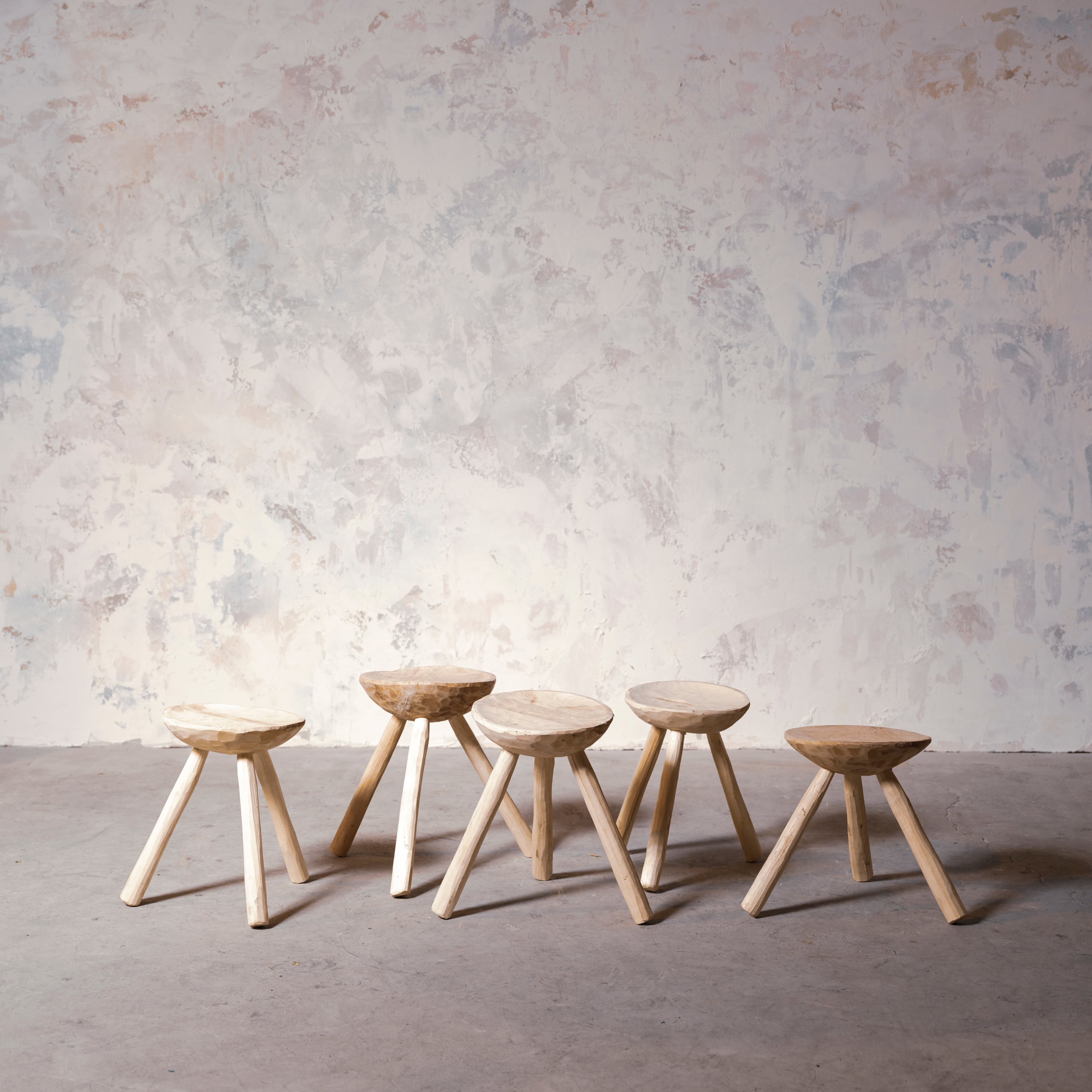 アンティークスツール/ビンテージスツール/ホワイト家具/パイン家具/ミニチェアーティスプレイ/ベルギー/ヨーロッパ家具