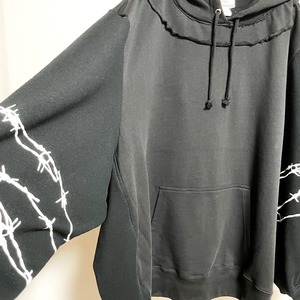 UNFINISHED有刺鉄線ツギハギワイドパーカー