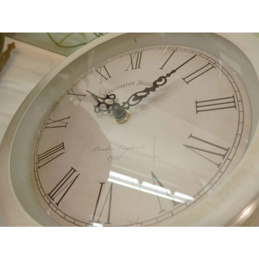 アンティーク調【両面時計】ステーションクロック スタンド時計 ホワイト アンティーク調【両面時計】ステーションクロック スタンド時計