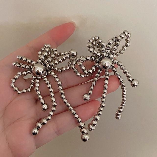 Bead Ribbon pierced Earrings 01108